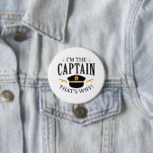 Badge Rond 7,6 Cm Je suis le capitaine (En situation)