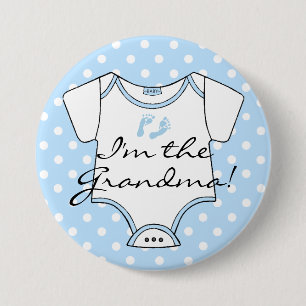 Badge Rond 7,6 Cm Je suis les empreintes de pas de bébé bleu de