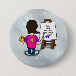 Badge Rond 7,6 Cm Je suis un artiste, conception colorée,
