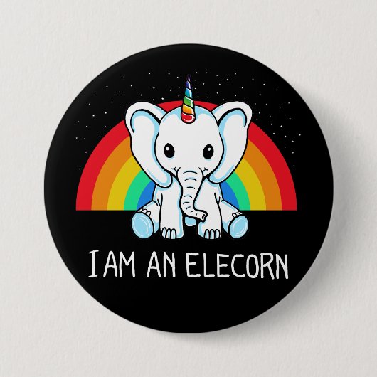 Badge Rond 7,6 Cm Je suis un Elecorn (Devant)