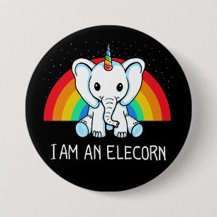 Badge Rond 7,6 Cm Je suis un Elecorn