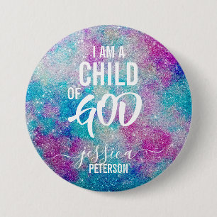 Badge Rond 7,6 Cm "JE SUIS UN ENFANT DE DIEU" Bouton