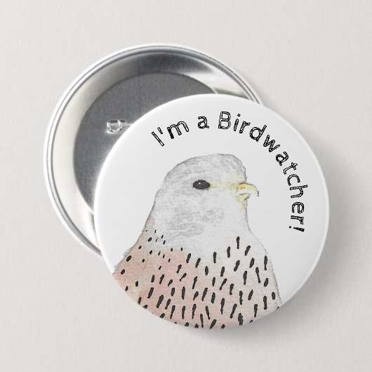 Badge Rond 7,6 Cm Je suis un Kestrel Birdwatcher (Devant & derrière)
