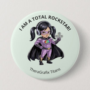Badge Rond 7,6 Cm Je Suis Une Superstar Total du Super-héros Bouton