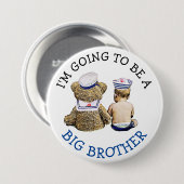 Badge Rond 7,6 Cm Je vais être un Faire-part Big Brother (Devant & derrière)