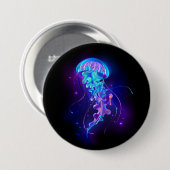 Badge Rond 7,6 Cm Jellyfish éclatante couleur (Devant & derrière)