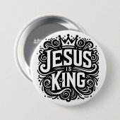 Badge Rond 7,6 Cm Jésus est roi (Devant & derrière)