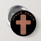 Badge Rond 7,6 Cm Jésus guérit (Devant & derrière)