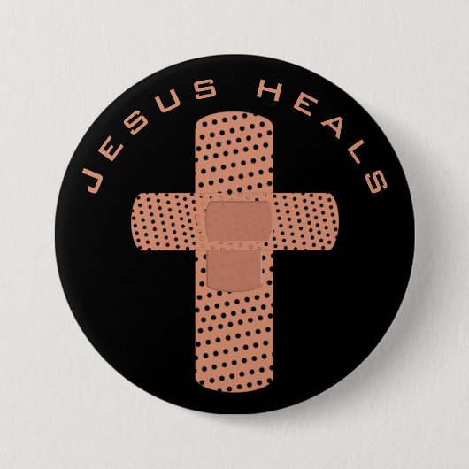 Badge Rond 7,6 Cm Jésus guérit (Devant)