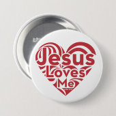 Badge Rond 7,6 Cm Jésus m'aime (Devant & derrière)