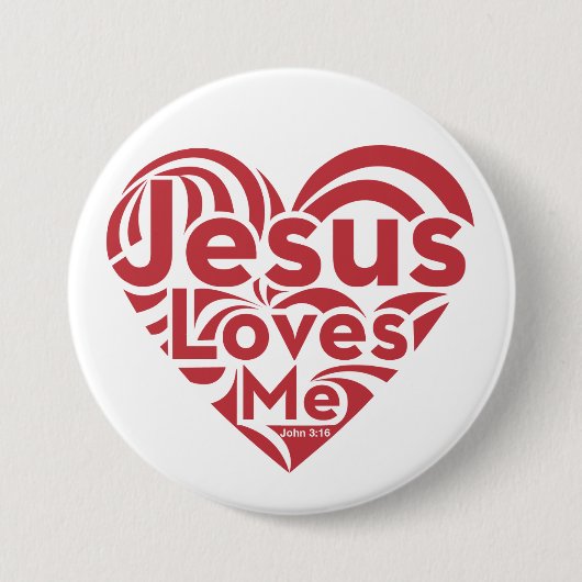 Badge Rond 7,6 Cm Jésus m'aime (Devant)