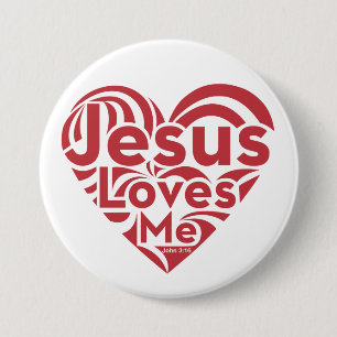 Badge Rond 7,6 Cm Jésus m'aime