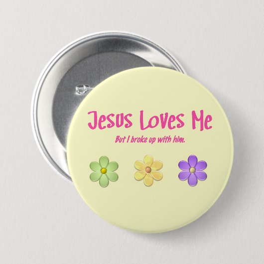 Badge Rond 7,6 Cm Jésus m'aime (Devant & derrière)