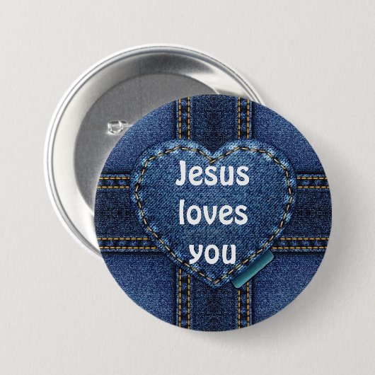 Badge Rond 7,6 Cm Jésus t'aime (Devant & derrière)