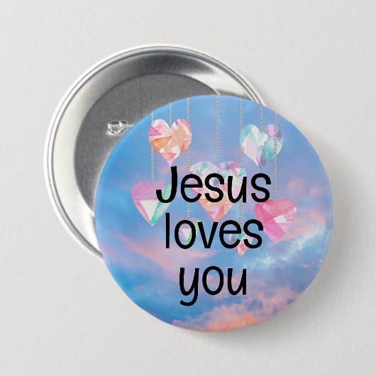 Badge Rond 7,6 Cm Jésus t'aime (Devant & derrière)