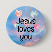 Badge Rond 7,6 Cm Jésus t'aime (Devant)