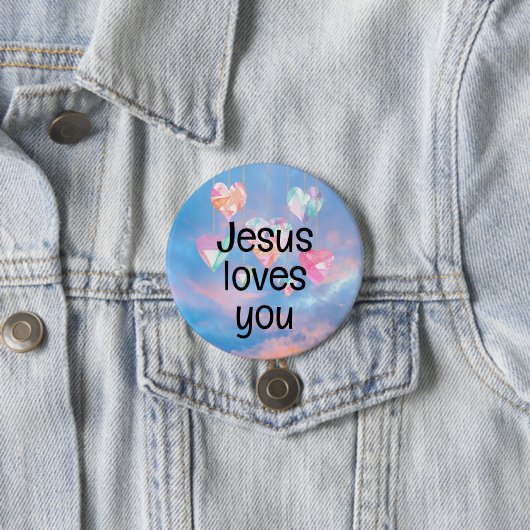 Badge Rond 7,6 Cm Jésus t'aime (En situation)