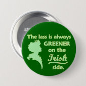 Badge Rond 7,6 Cm Jeune fille irlandaise verte grande (Devant & derrière)