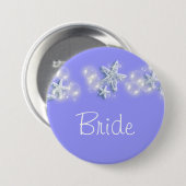 Badge Rond 7,6 Cm Jeune mariée blanche pourpre de plage nuptiale (Devant & derrière)