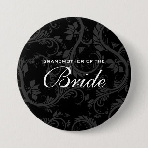 Badge Rond 7,6 Cm Jeune mariée grise blanche noire nuptiale