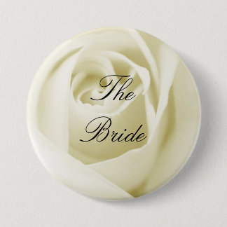 Badge Rond 7,6 Cm Jeune mariée (rose blanc)