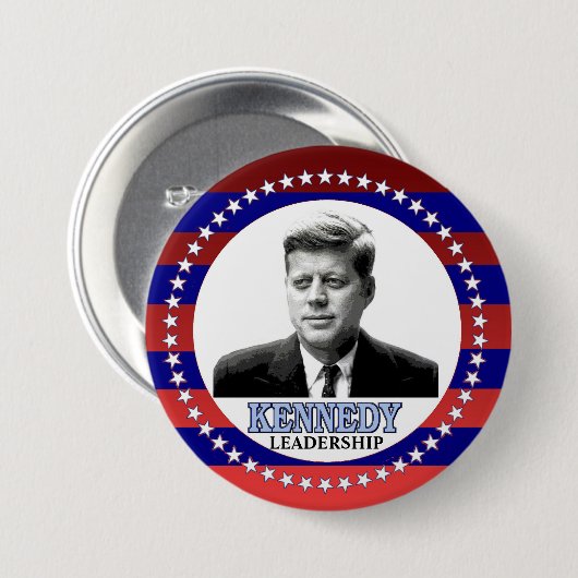 BADGE ROND 7,6 CM JFK (Devant & derrière)
