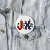 Badge Rond 7,6 Cm JFK 100 ans (En situation)