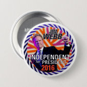 Badge Rond 7,6 Cm JIM Webb 2016 (Devant & derrière)