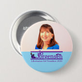 Badge Rond 7,6 Cm Jo Jorgansen pour Président 2020 (Devant & derrière)