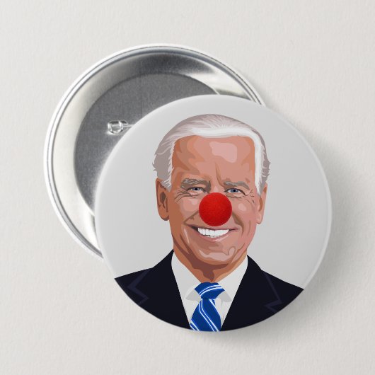 BADGE ROND 7,6 CM JOE BIDEN BOUTONS CLOWN (Devant & derrière)