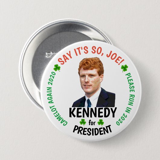 Badge Rond 7,6 Cm Joe Kennedy : Camelot 2020 (Devant & derrière)