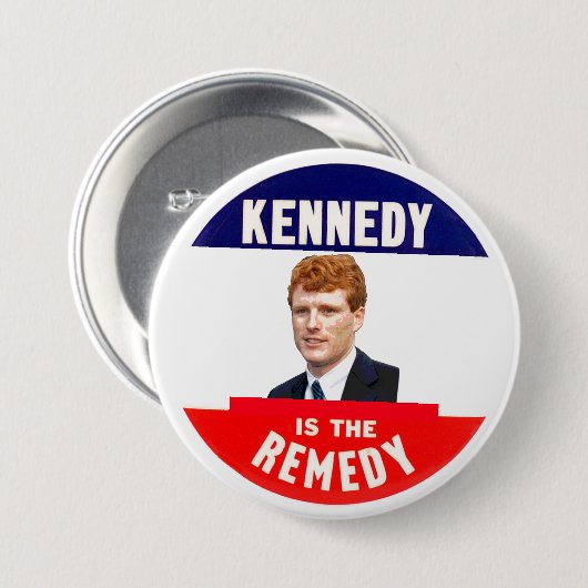 Badge Rond 7,6 Cm (Joe) Kennedy Est Le Remède (Devant & derrière)