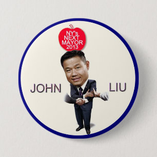Badge Rond 7,6 Cm John Liu pour le maire 2013 de NYC