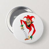 Badge Rond 7,6 Cm Joker Jester Grinning avec Jack-in-the-Box (Devant & derrière)
