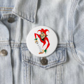 Badge Rond 7,6 Cm Joker Jester Grinning avec Jack-in-the-Box (En situation)