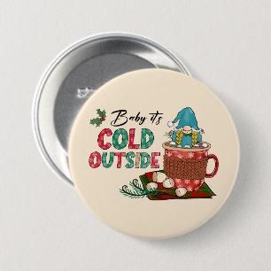 Badge Rond 7,6 Cm Joli cadeau de Noël scandinave et cacao chaud