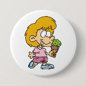 Badge Rond 7,6 Cm Joli Cartoon Enfant Manger Ice Cream Cone (Devant)