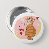 Badge Rond 7,6 Cm Joli chat orange (Devant & derrière)