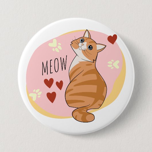 Badge Rond 7,6 Cm Joli chat orange (Devant)