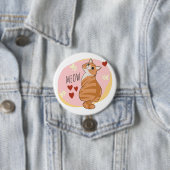 Badge Rond 7,6 Cm Joli chat orange (En situation)