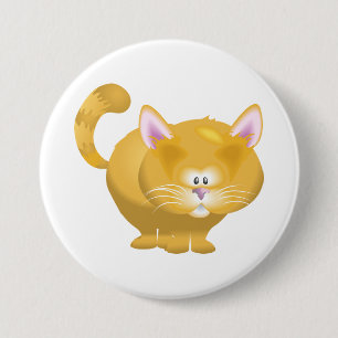 Badge Rond 7,6 Cm Joli chat roux rond tigré