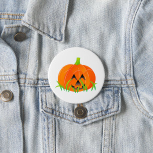 Badge Rond 7,6 Cm Joli Citrouille d'Halloween Jack-O-Lantern