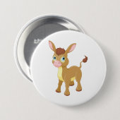 Badge Rond 7,6 Cm Joli jeune âne avec grands yeux bleus (Devant & derrière)