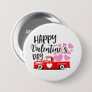 Badge Rond 7,6 Cm Joli Joyeux jour de la Saint-Valentin camion de ca