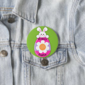 Badge Rond 7,6 Cm Joli lapin de Pâques (En situation)