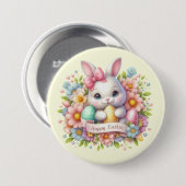 Badge Rond 7,6 Cm Joli lapin de Pâques (Devant & derrière)