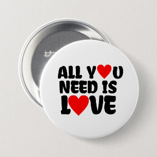 Badge Rond 7,6 Cm Joli mot d'amour de la Saint-Valentin en art