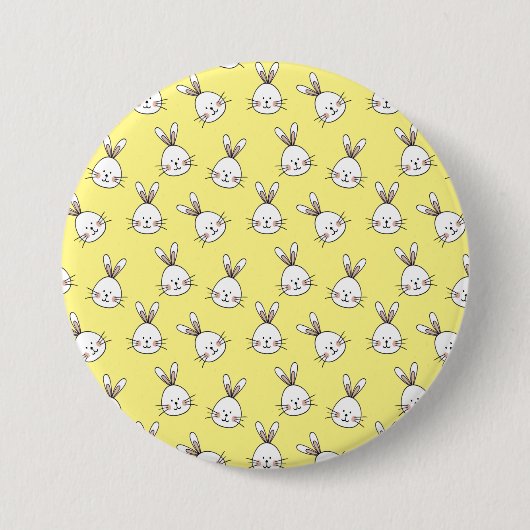 Badge Rond 7,6 Cm Joli Motif lapin blanc de Pâques (Devant)