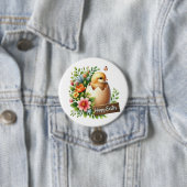 Badge Rond 7,6 Cm Joli poussin de Pâques (En situation)