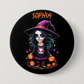 Badge Rond 7,6 Cm Jolie Adorable Kawaii Halloween sorcière (Devant)